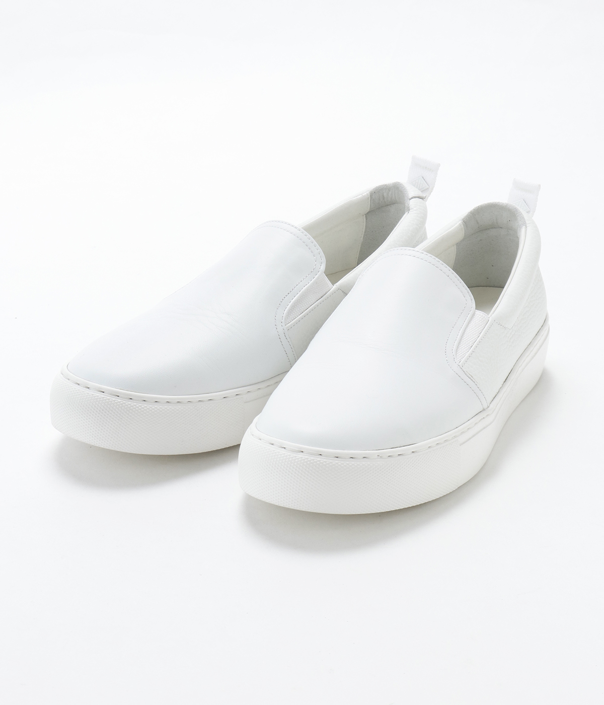 leather white slip on sneakers