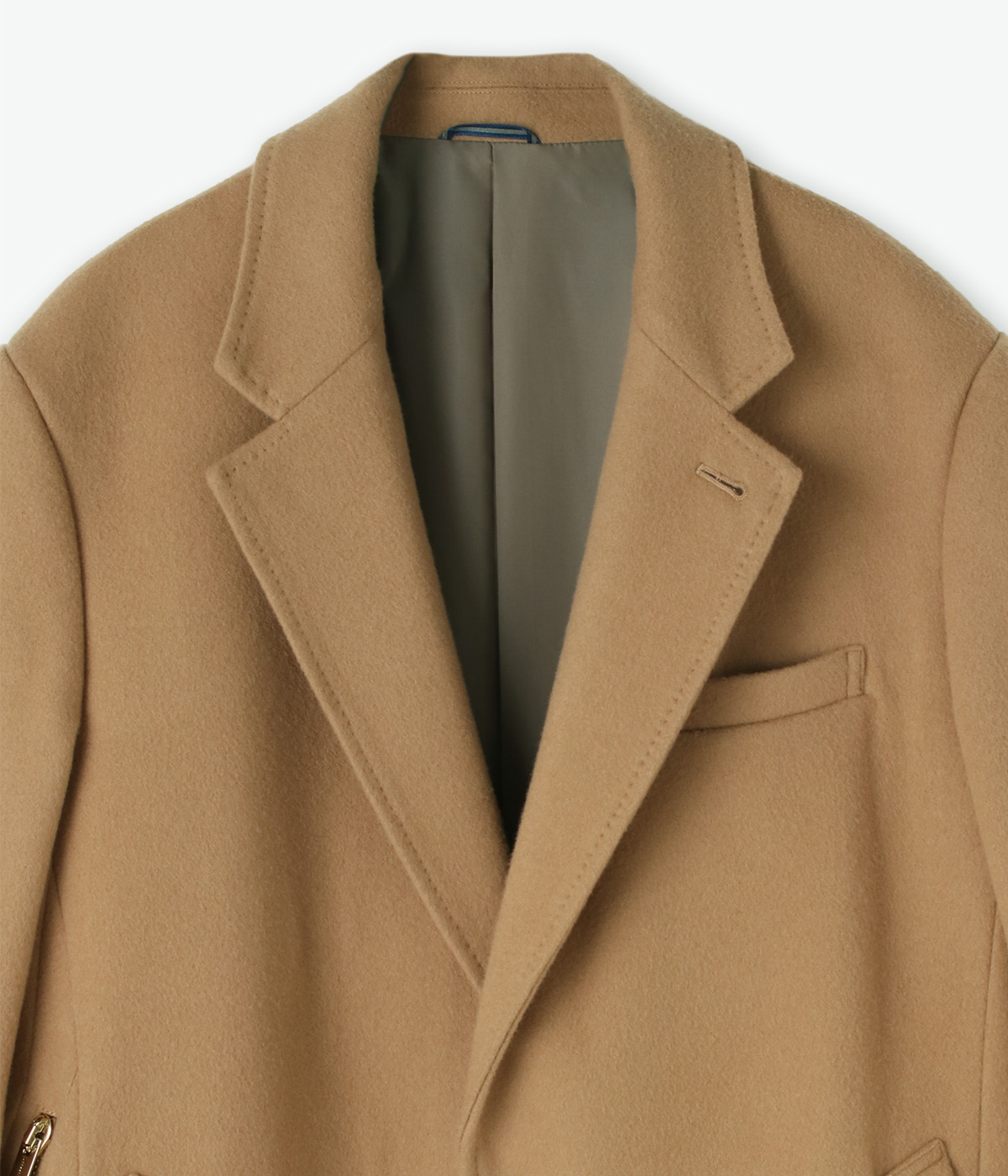 美品SUTNNINGLUREキャメル高級生地チェスターコート36茶系S日本製  